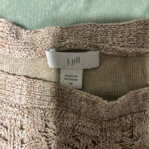 J. Jill Open-Knit Scoop Neck Sweater in Light Tan #7